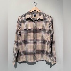 Patagonia Organic Cotton Button Down Shirt Women Sz 6 Flannel Top Outdoor Winter